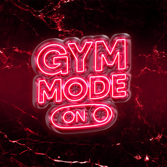 Scritta a LED "GYM MODE ON" 60x58 cm